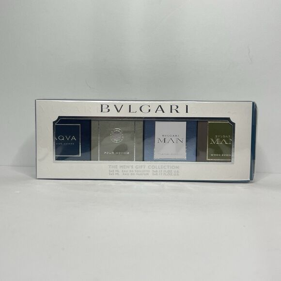 BVLAGRI Men 4 Pc Travel Gift Set Aqva, Glacial Essence, Wood Essence, Pour Homme - Picture 1 of 6